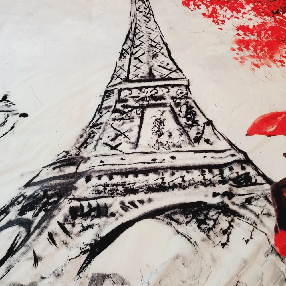 Paris Eiffel Tower Couples Embrace Duvet Cover King Size (NWT)